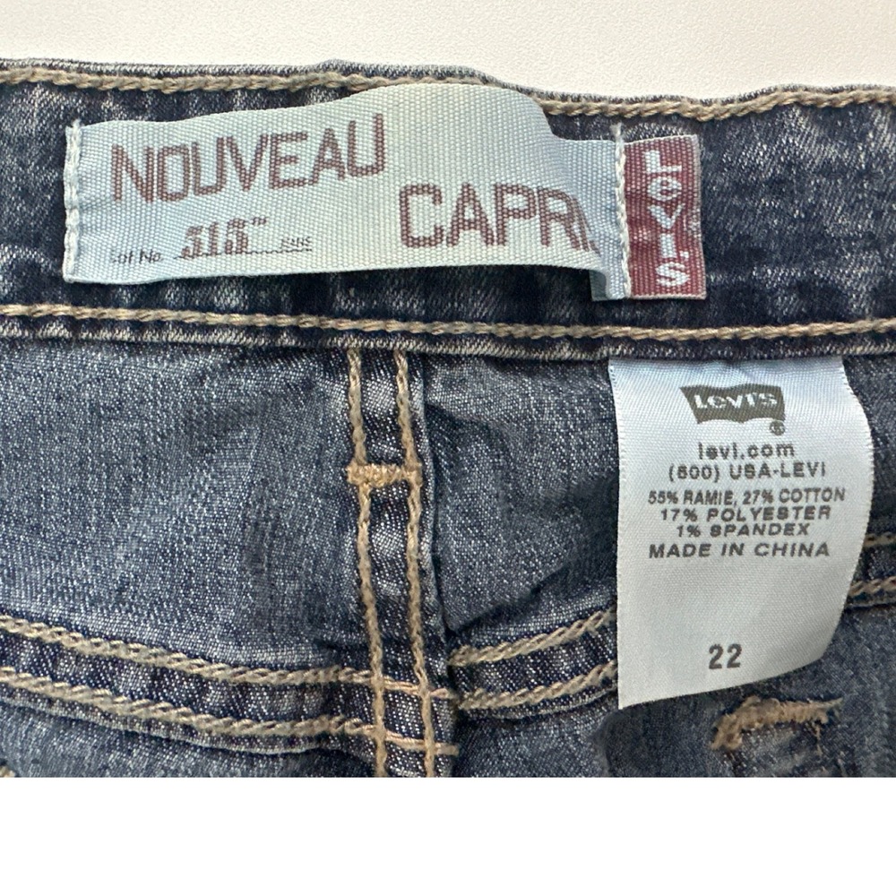 Levi's Nouveau Capri 515 Denim‎ Jeans Women's Size 22 Blue Wash Cropped - Picture 3 of 10